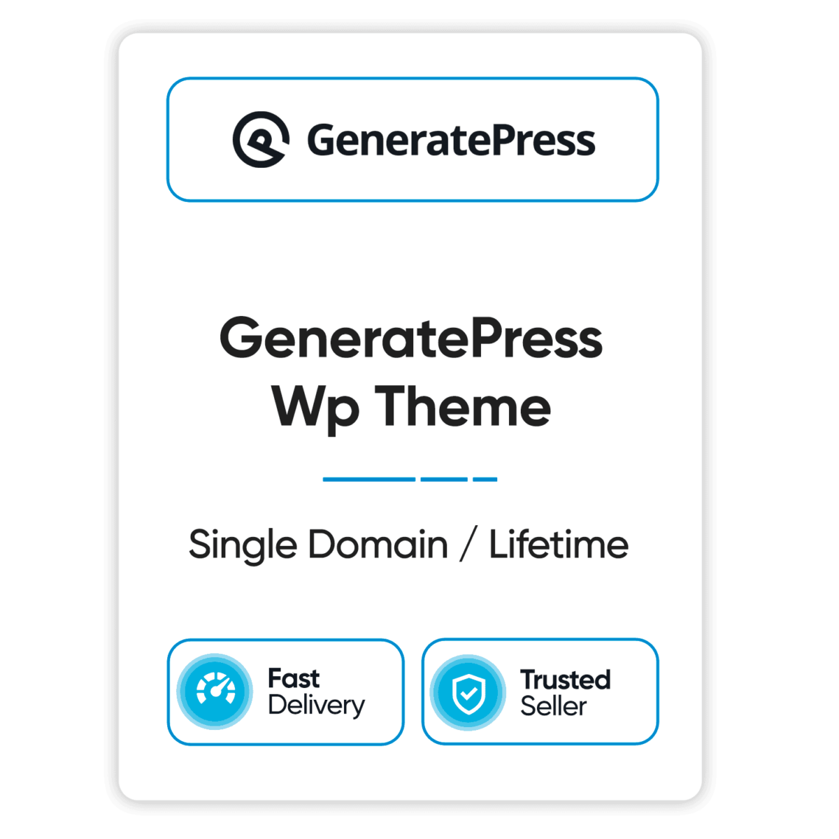 generatepress wp theme single domain lifetime